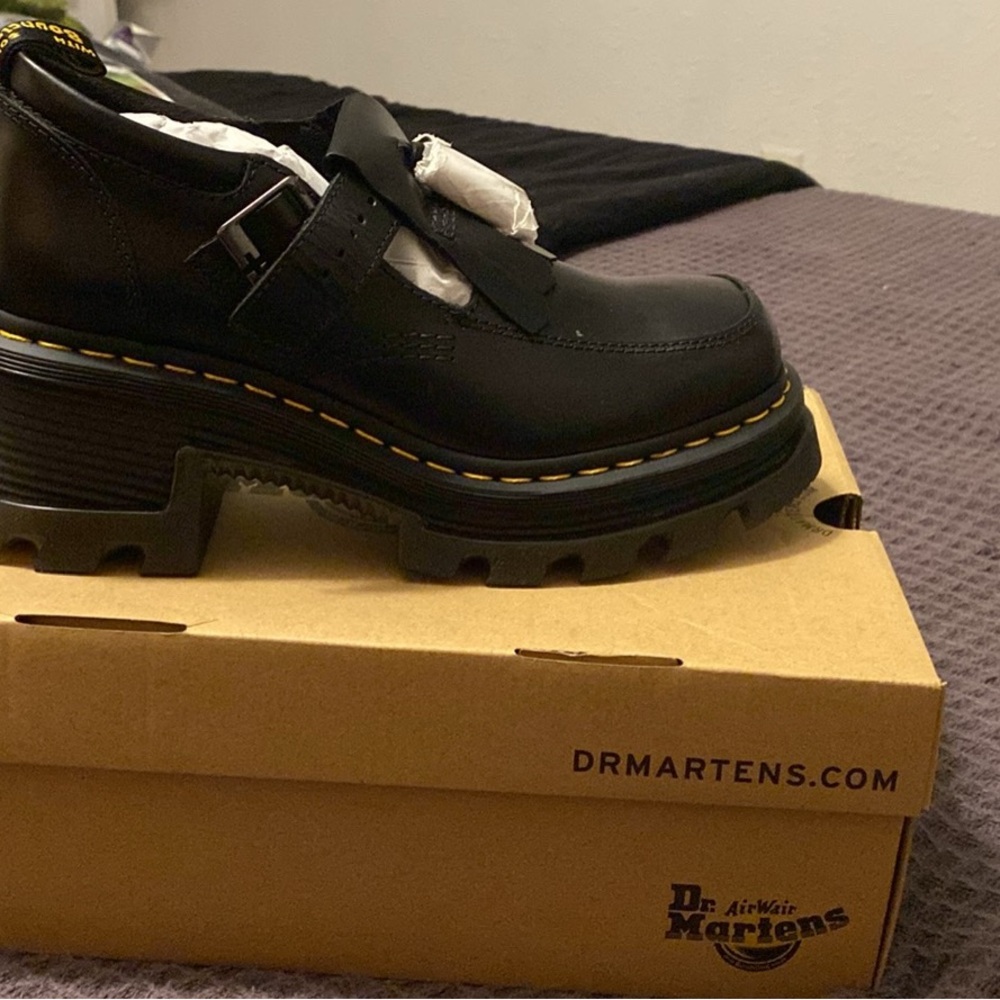 Dr. Martens Black Leather Chunky Shoes